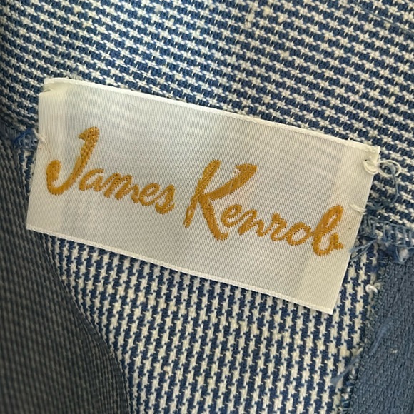 Vintage Blue Houndstooth 70s Square Neck Tank Top - Picture 15 of 15